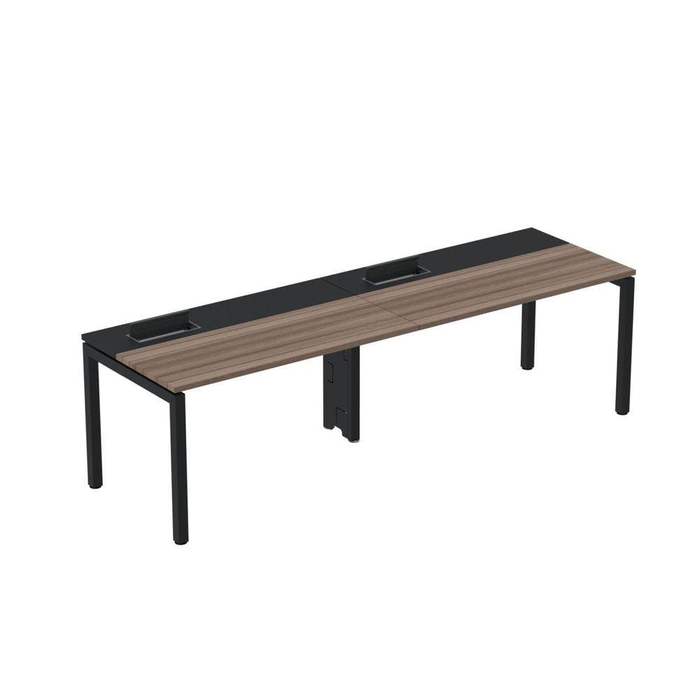 Mesa Plataforma para Coworking para 2 Pessoas 110x792 Psc110 Walnut/Preto