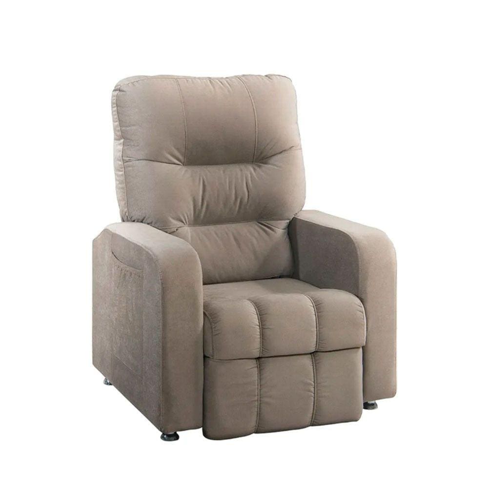 Poltrona do Papai Reclinável Maldivas Suede Bege Marfim Speciale Home