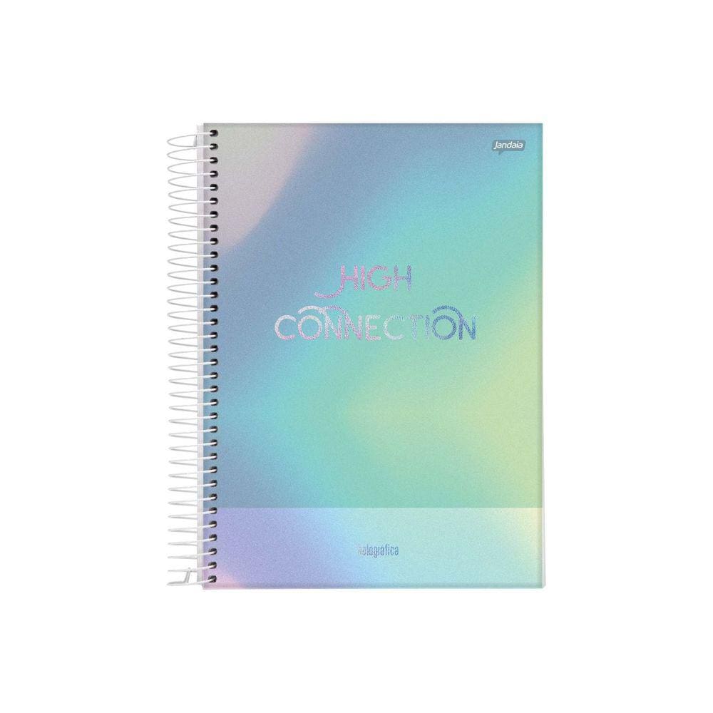 Caderno Espiral Holográfica High Jandaia 1 Matéria 80 Folhas