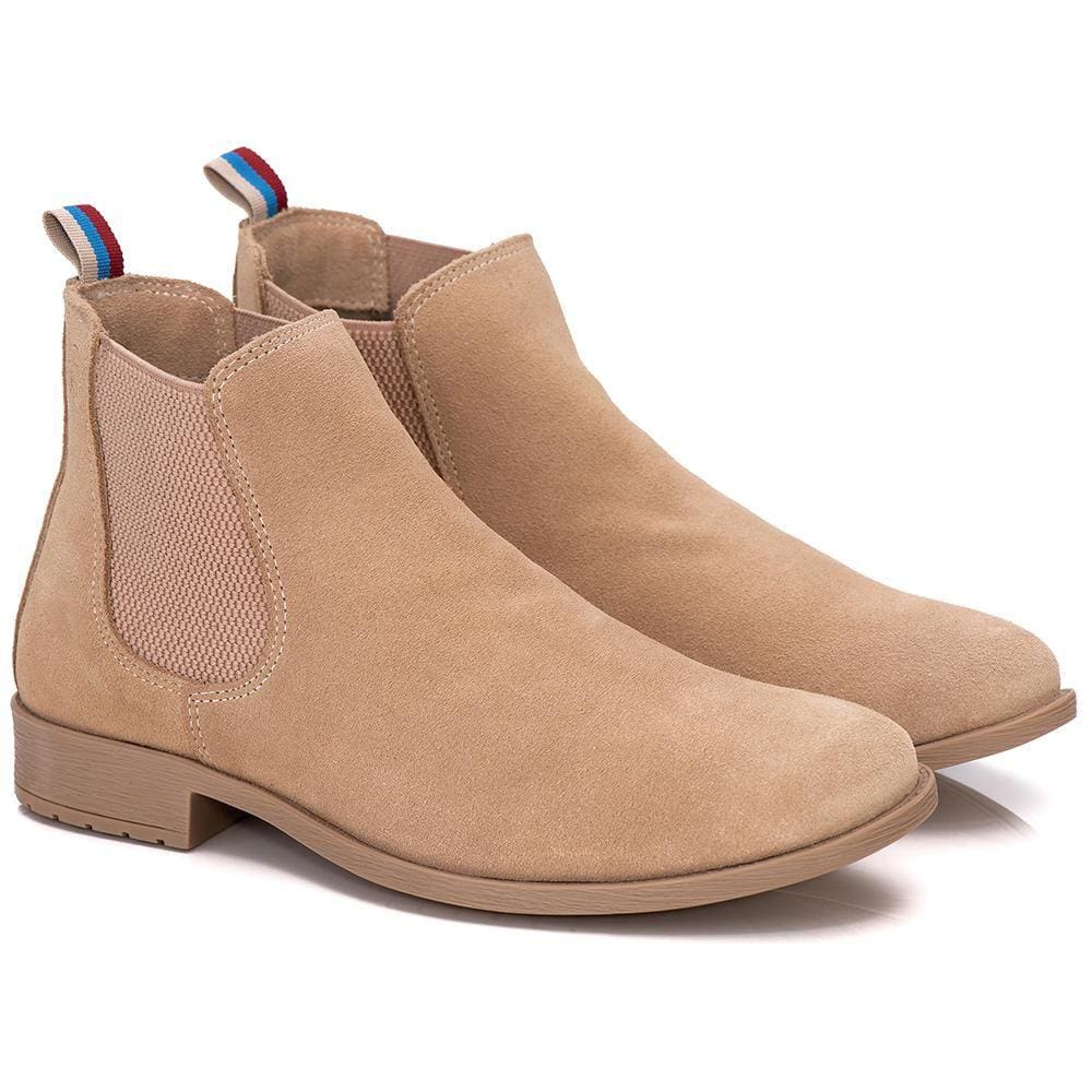 Bota Chelsea Masculina Couro Cano Curto Botina Lisa Conforto