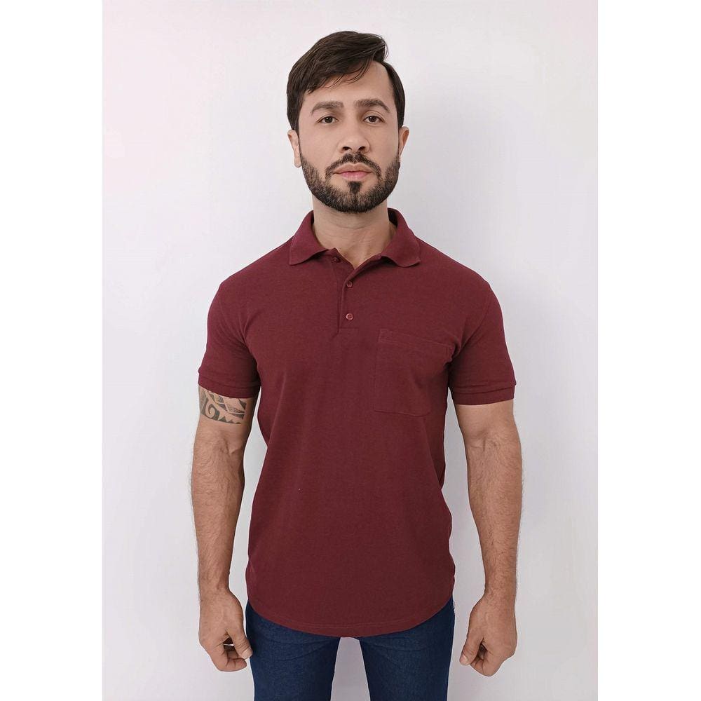 Uniforme Masculino: Camisa Gola Polo em Piquet - Vinho