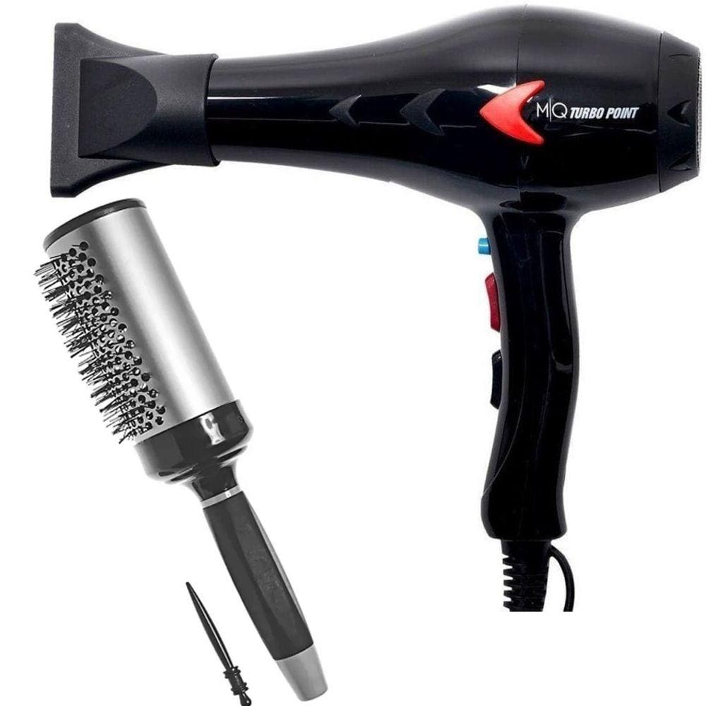 Kit - Secador Mq Turbo Point Black 2000W 127V + Escova Proart Ricci Perfetti 98105Hkh `M` 53Mm