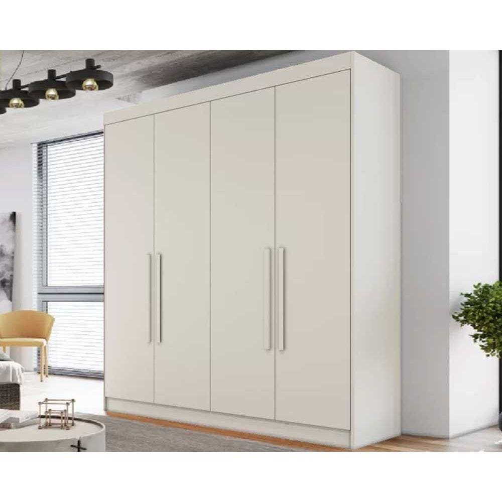 Guarda Roupa 4 Portas 3 Gavetas e Nantes Off White - Europa