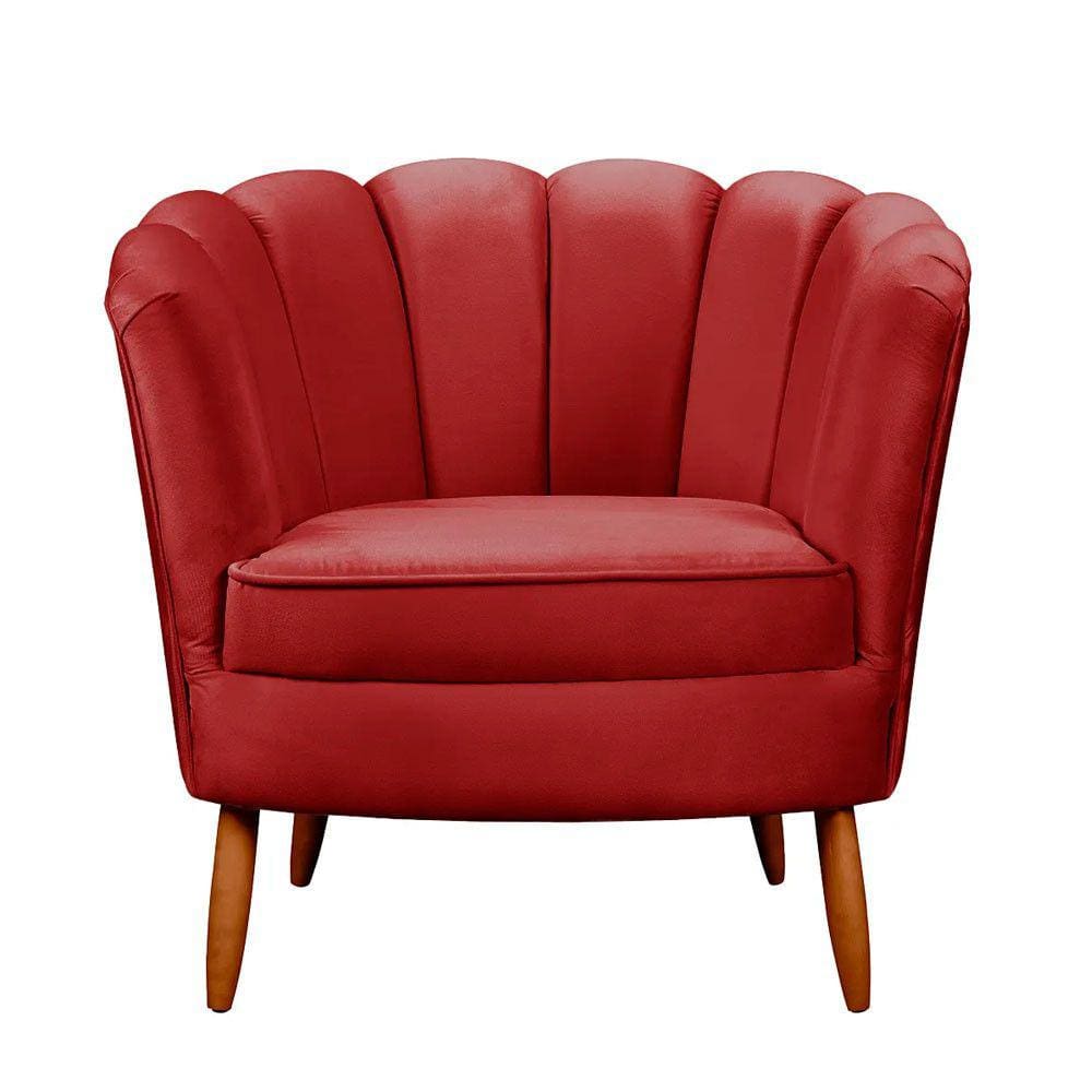 Poltrona Ariel Petala Decorativa com Pés de Madeira Speciale Home