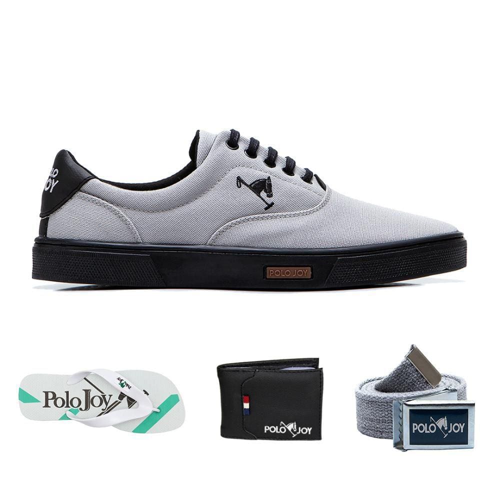 Sapatênis Casual Kit com Chinelo Carteira Cinto Dia a Dia
