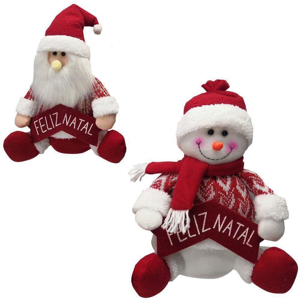 Boneco Enfeite Natalino Sentado 30cm