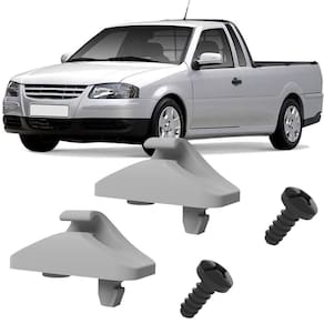 Kit Presilhas Suportes Cinza Claro Com Parafuso Quebra Sol Saveiro G4 2006 2007 2008 2009 2010