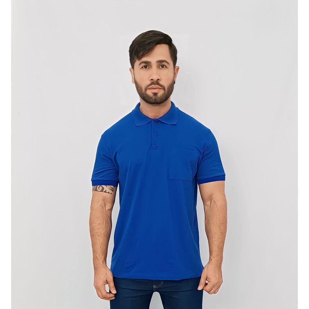 Uniforme Masculino: Camisa Gola Polo em Piquet - Azul Royal