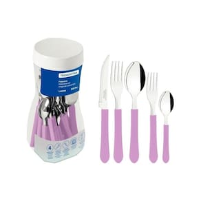 Faqueiro Talheres Leme Inox 20 Peças Tramontina Cores Cor:rosa Rosa