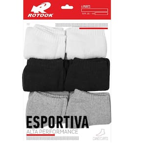 Kit 6 Pares Meias Esportivas Cano Curto Dallf