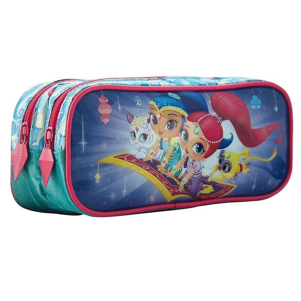 Estojo Escolar 2 Divisórias Shimmer & Shine Magic Carpet - Xeryus