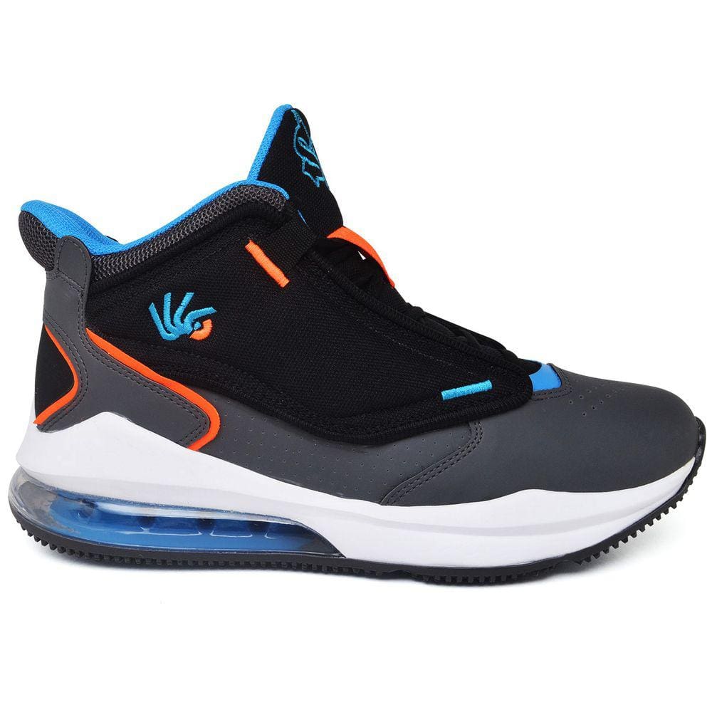 Tênis Masculino Basquete Macio Leve Ankaa Preto Azul Adultos