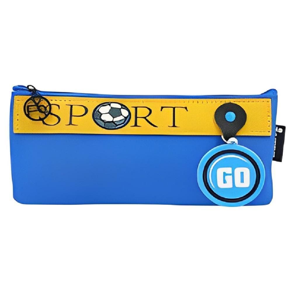 Estojo Escolar Sport Azul 21Cm-Porta Canetas-Praticidade No