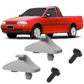 Kit Grampos Presilhas Suportes Cinza Claro Com Parafuso Quebra Sol Saveiro G2 98 99 2000