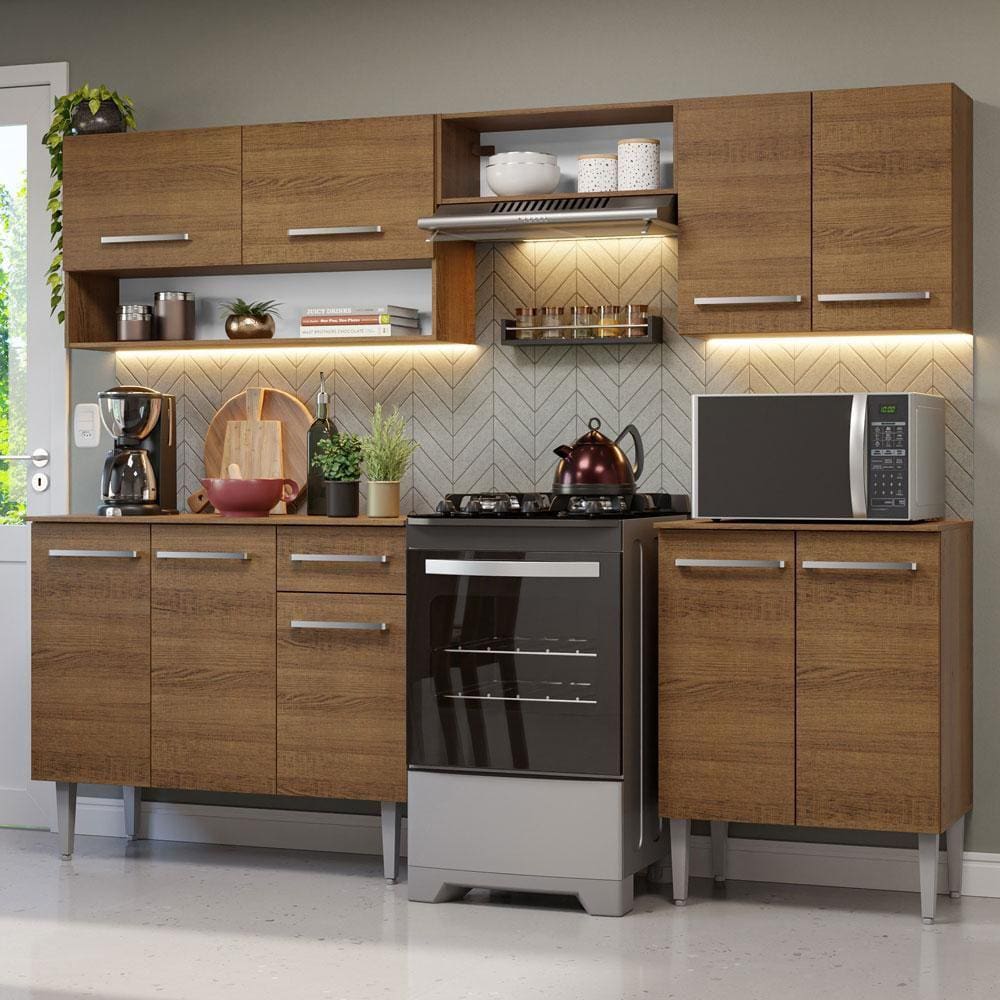 Armário de Cozinha Compacta 229cm Rustic Emilly Madesa 15