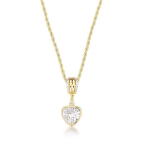 Colar Cordão Baiano Com Coração Zircônio Banhado A Ouro 18k