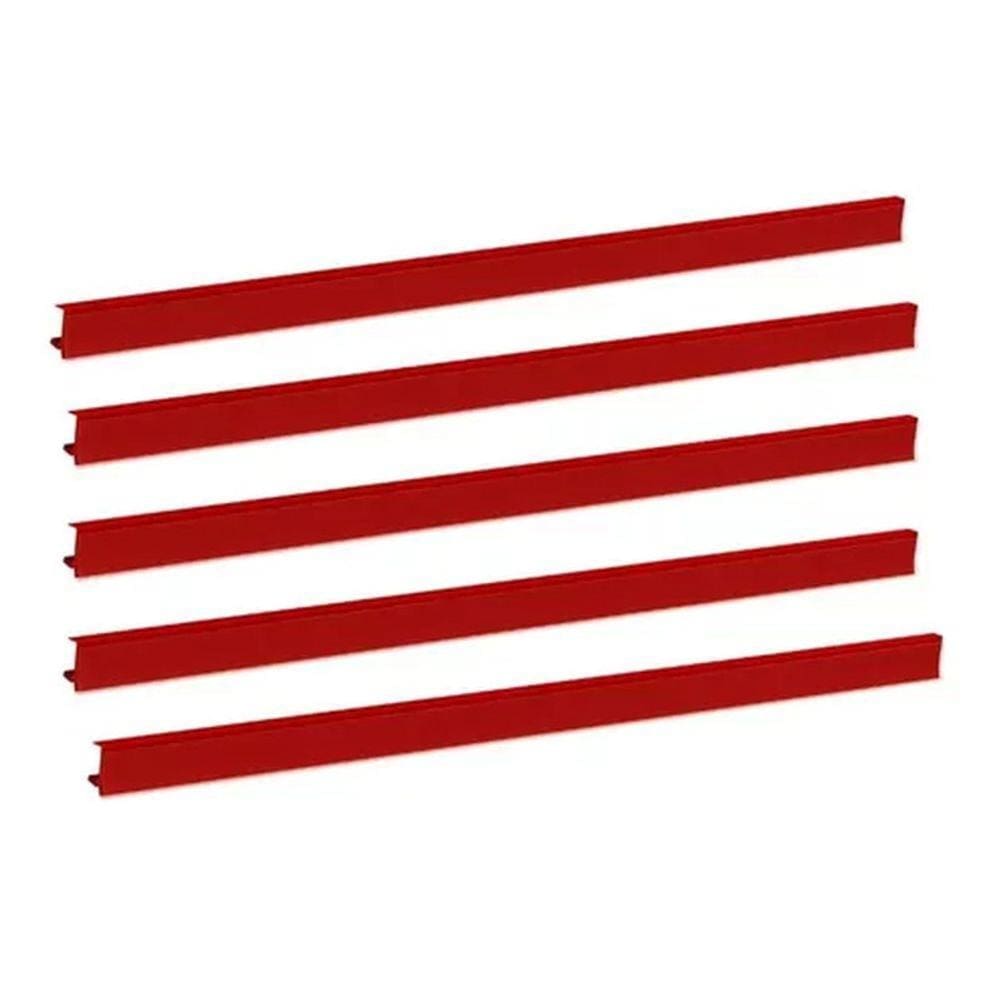 Porta Etiqueta Para Bandeja Gondola 92 Cm Vermelho Kit 25