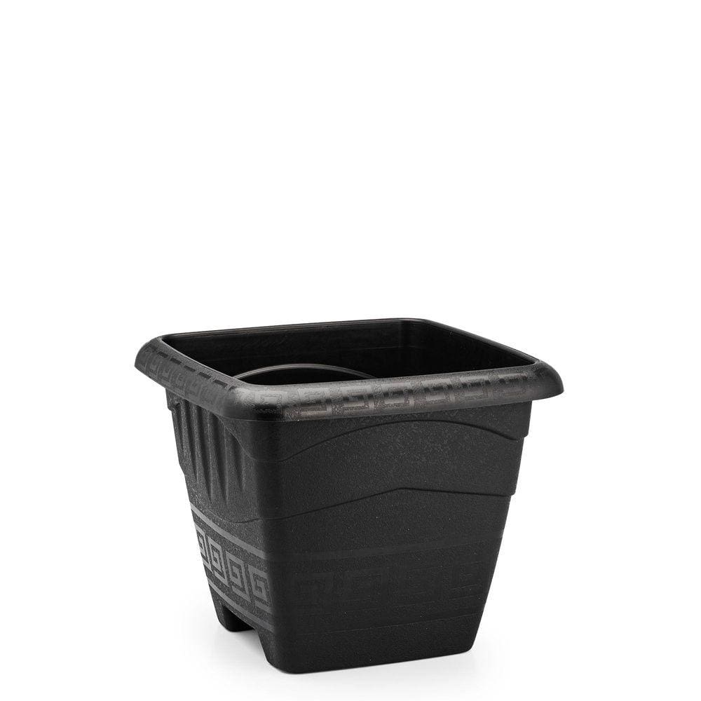 Vaso Para Planta Quadrado Tacho Médio 6 Litros - Preto