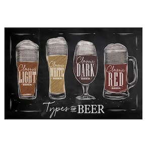Tabua retangular Beer Types em vidro L30xP20cm