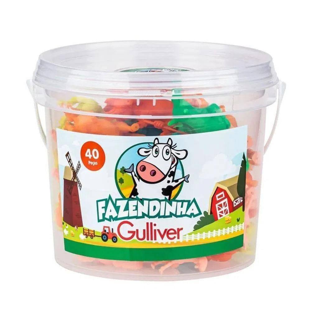 Balde Fazendinha com 30 Figuras Variadas - Gulliver