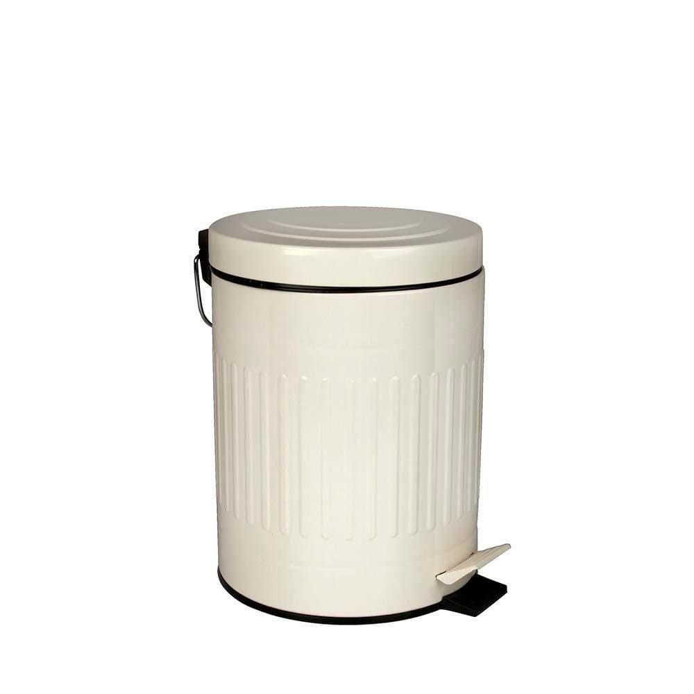Lixeira Com Pedal E Balde Removível 5 Litros Inox Retrô Mor Cor:bege Bege