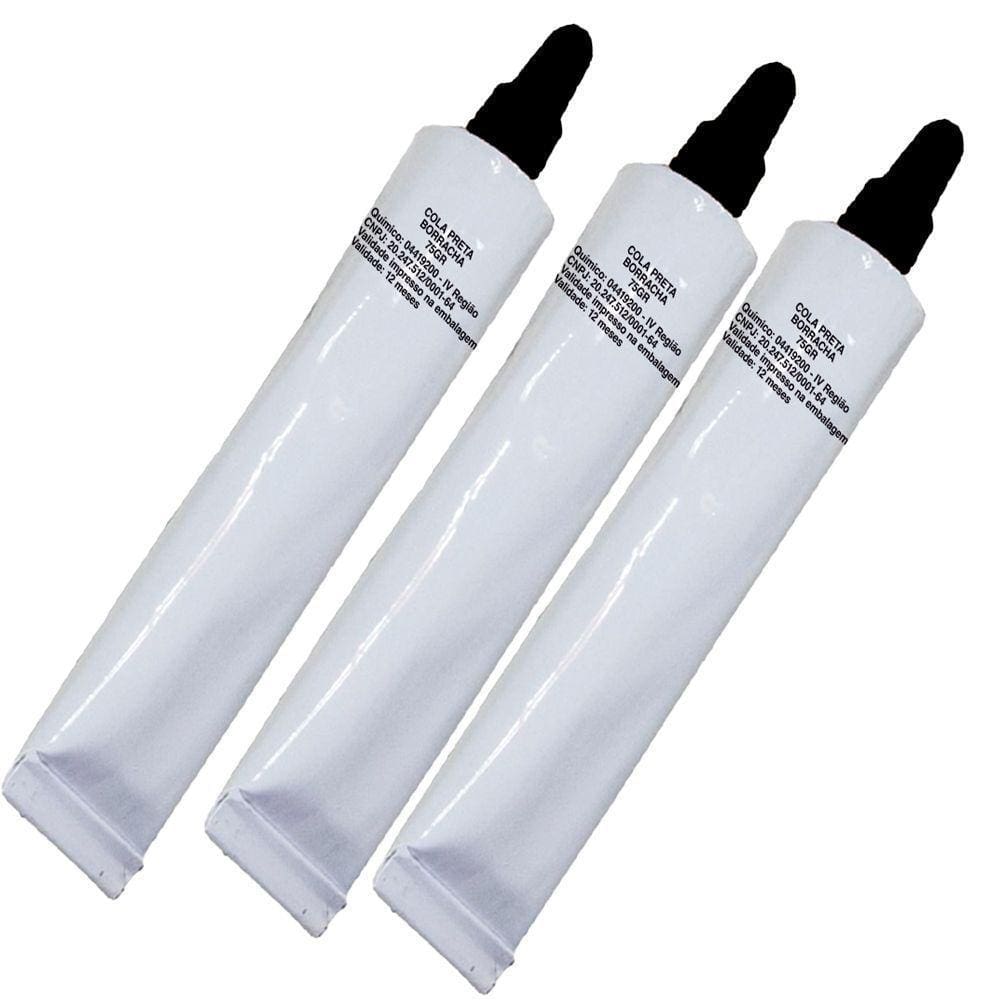 Kit 3 Cola Preta Adesivo de Reparo Alto Falantes 75gr