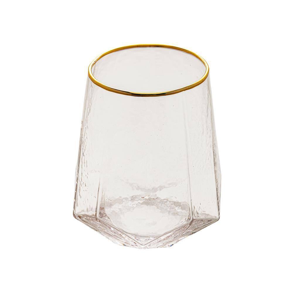 Copo Baixo 2pç Cristal 500ml c/ Borda Dourada Taj - Wolff
