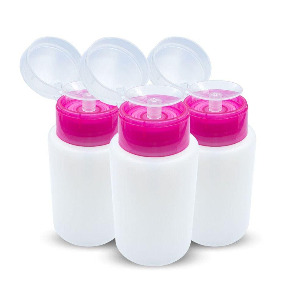 Kit 3 Porta Acetona Plástico Removedor Esmalte Dosador 160ml