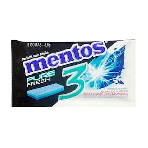 Chiclete Mentos Pure Fresh 3 Sabor Strong Mint Sem Açúcar