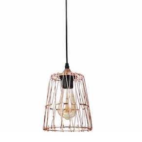 Lustre Pendente Luminaria Flexivel Ajustavel Design Moderno Metal Aramado Casa Mezanino