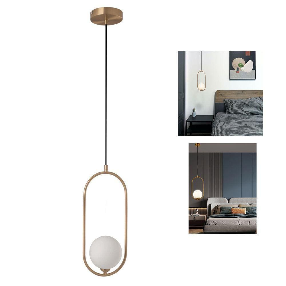 Lustre Luminaria Pendente Teto Oval Globo E27 Casa Sala Enfeite Moderna Recepçao