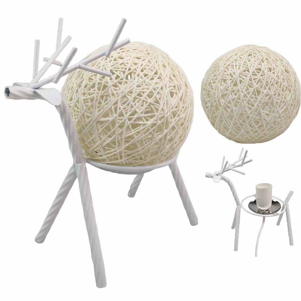 Luminaria Abajur Mesa Cervo Veado Rena Natal Casa Quarto Sala Recepçao Hotel Pousada