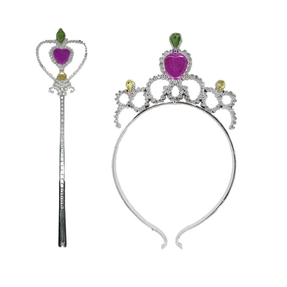 Kit Tiara e Varinha Princesa Fantasia Carnaval Festas