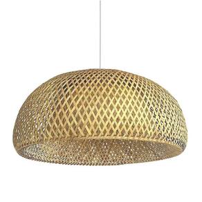 Pendente Em Fibra Natural Bambu Grande 60 Cm Mesa Boho Nat54