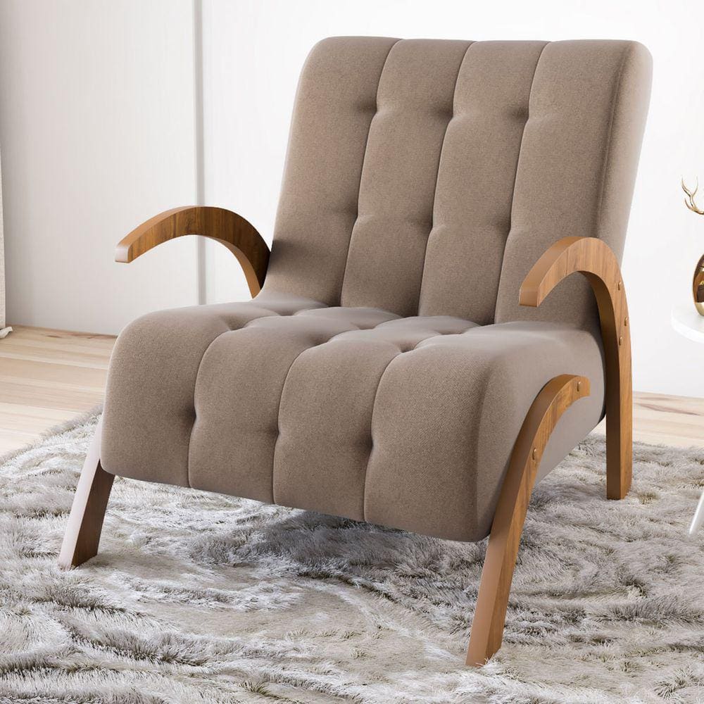 Poltrona Cecilia Seda/Marrom- Viero Móveis