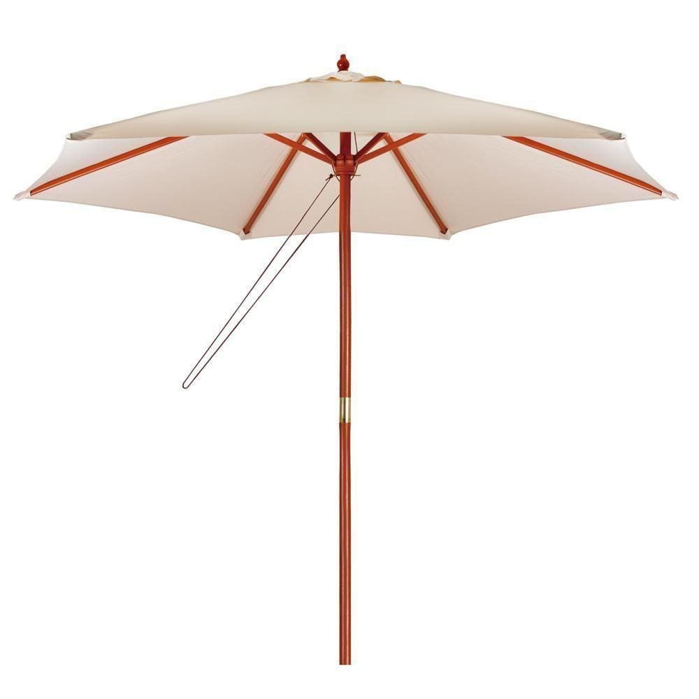 Ombrelone Em Madeira Jardim Piscina Praia 3m Mor Cor:bege Bege