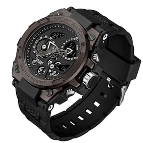 Relógio Masculino Luminoso Dual Display Impermeável Esportivo - Preto