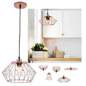 Lustre Pendente Luminaria Decorativa Ajustavel Design Moderno Metal Aramado Casa Mezanino Sala
