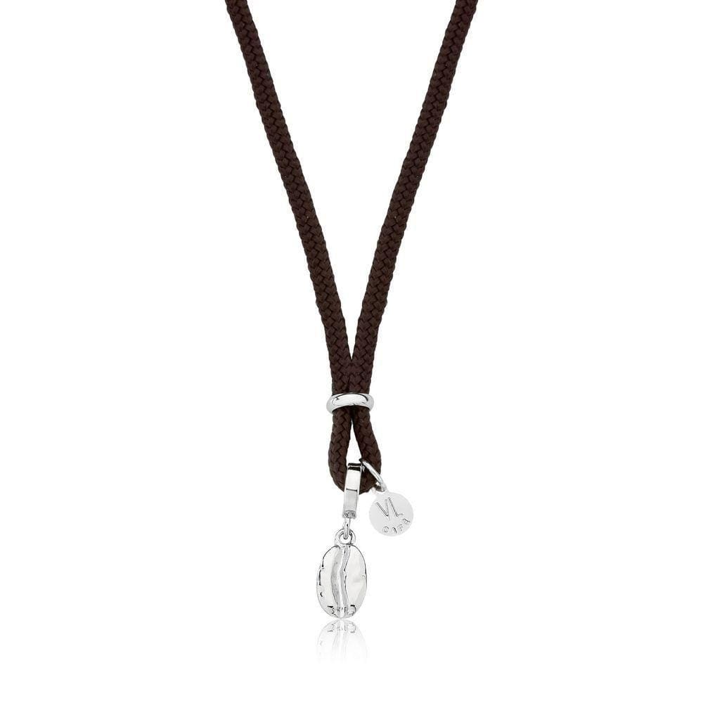 Colar Grão De Café Infantil No Paracord Marrom