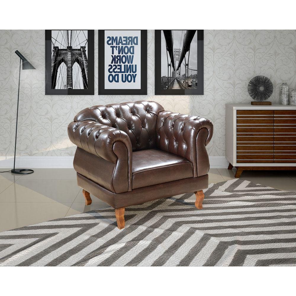 Poltrona Chesterfield Elisabeth Courino Marrom