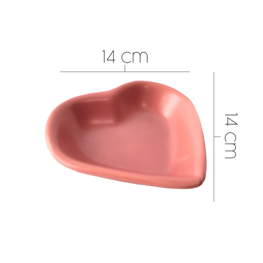Tigela de ceramica corcao 14X13X3 cm rosa