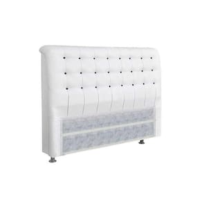 Cabeceira Cama Box Estofada Queen Queen Dama Plus Courano Branco/Preto - Simbal