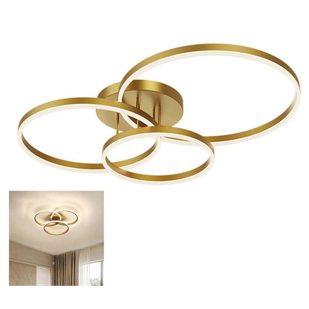 Luminaria 3 Em 1 Lustre Perfil Led Infinito Arco Orbital Moderno Luxo Comercial Residencial