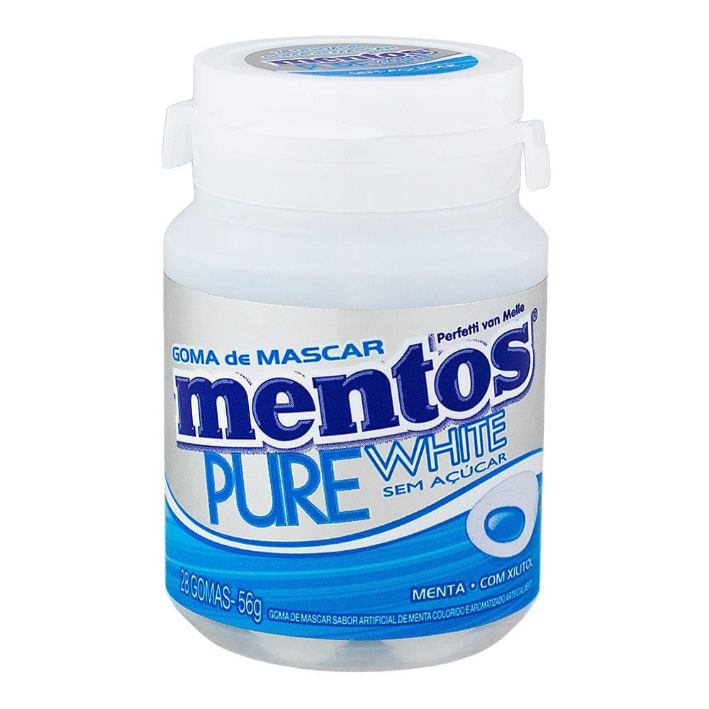Chiclete Mentos Pure White Sabor Menta Sem Açúcar
