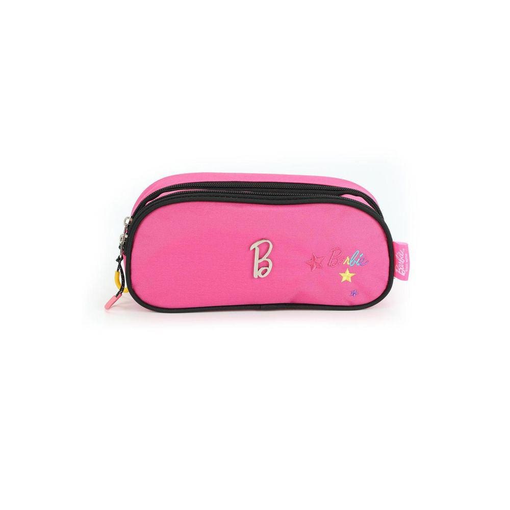 Estojo Escolar Barbie Luxcel Poliéster Pink 11x23x8cm