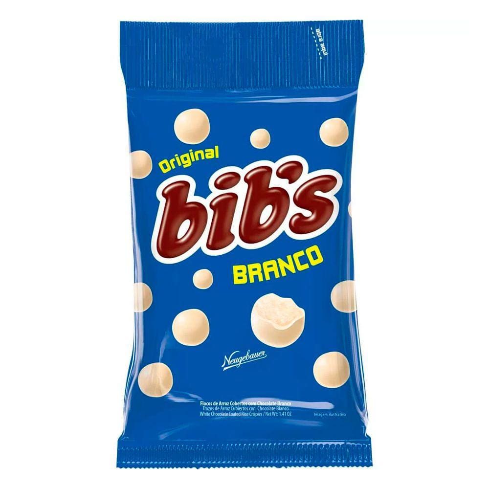Confeito Bib`s Chocolate Branco 40g