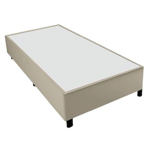 Base Cama Box 96x203x38cm Bege Suede Veludo Prince Bege