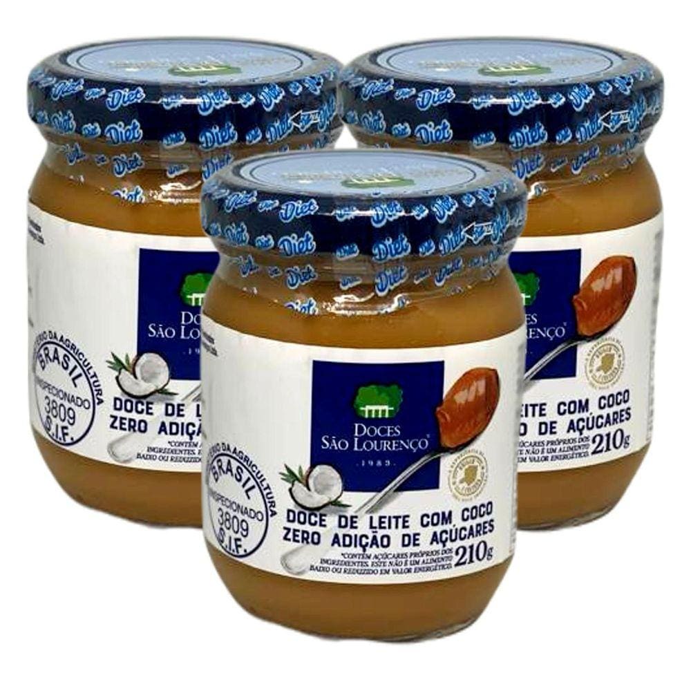 Doce De Leite Com Coco Zero São Lourenço 210G 3 Unidades