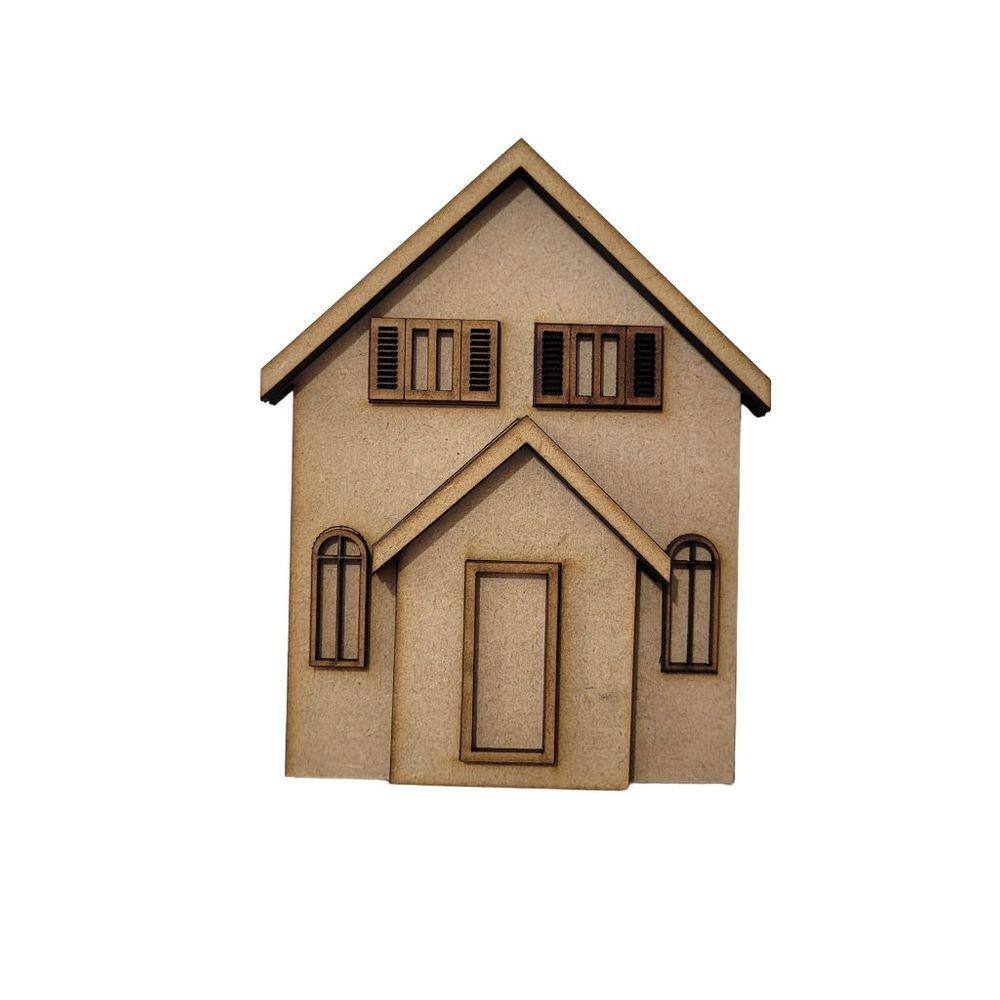 Aplique Casinha p/condomínio IV c/aberturas 14,4cm- Jeito Próprio Artesanato
