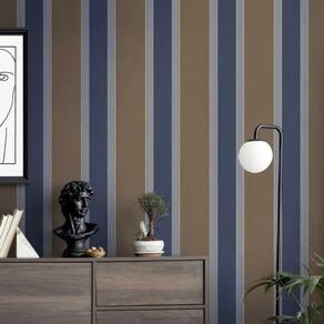 Papel de Parede Thema Listrado Marrom 28879